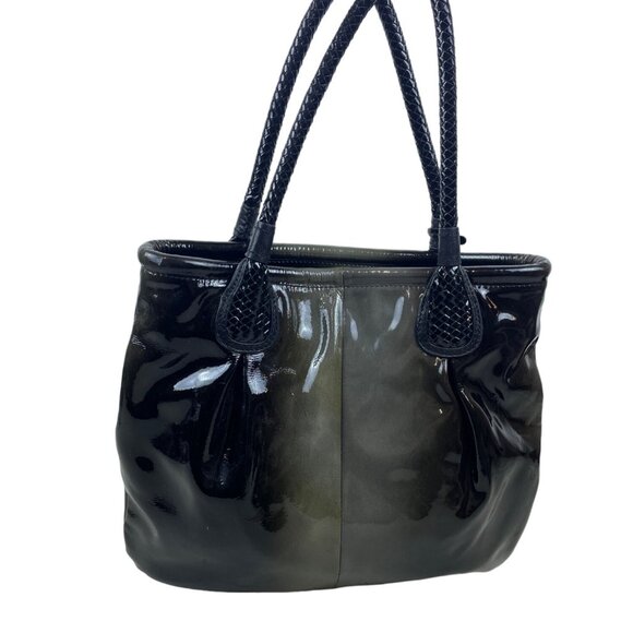 Elliot Lucca Women’s Black Shoulder Bag Braided Handles Magnetic Closure Sz M - Picture 3 of 14